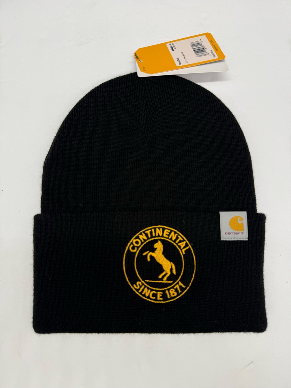 Carhartt Beanie Hat NWT Continental Tires Promo Black Knit Watch Vintage 1871